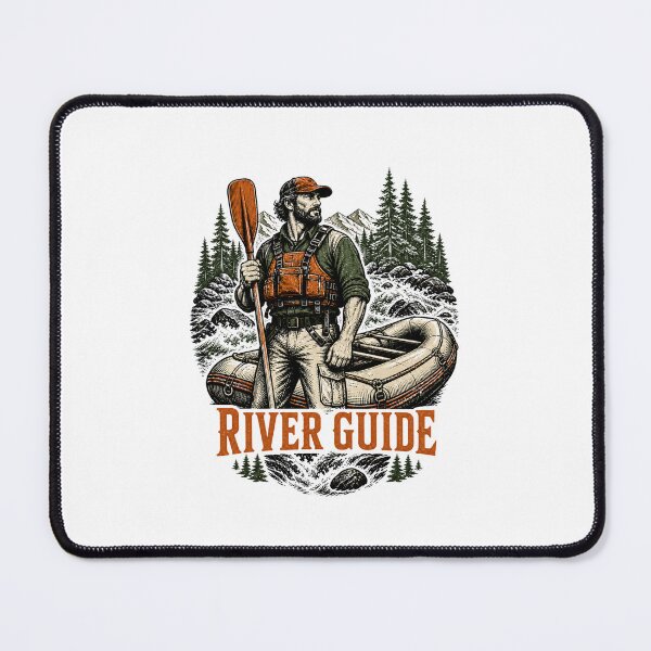 Item preview, Whitewater Rafting Adventure – Retro Mountain River Design designed and sold by AMICO77.