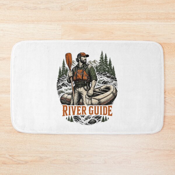 Item preview, Whitewater Rafting Adventure – Retro Mountain River Design designed and sold by AMICO77.