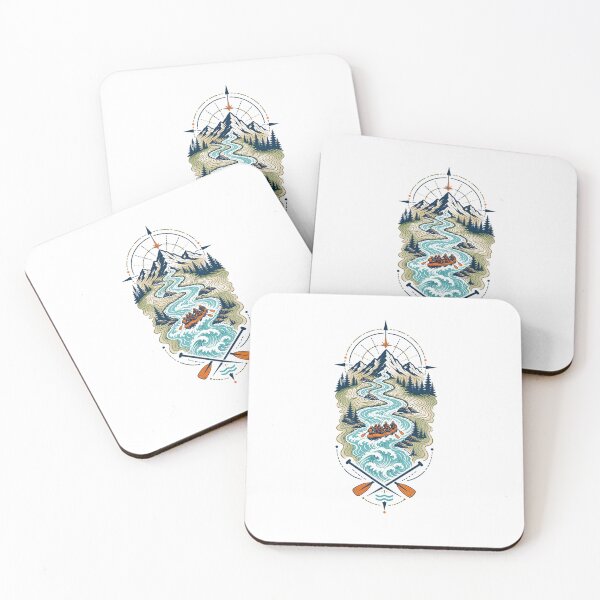 Item preview, Whitewater Rafting Adventure – Retro Mountain River Design designed and sold by AMICO77.