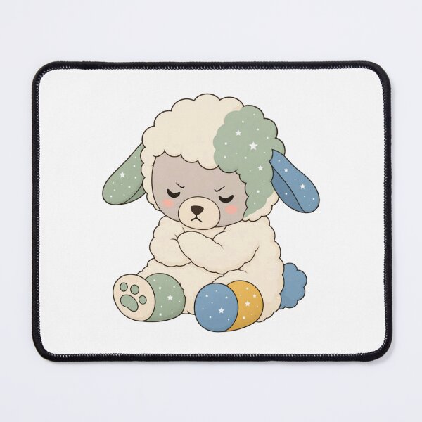 Item preview, Grumpy Cute Sheep Whimsical Fluffy Lamb Plushie Design designed and sold by MORBEAL.