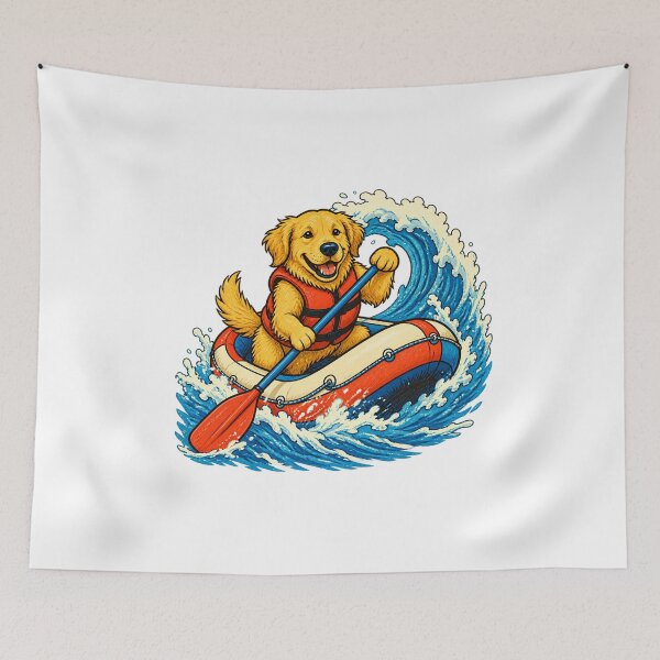Item preview, Whitewater Rafting Adventure – Retro Mountain River Design designed and sold by AMICO77.