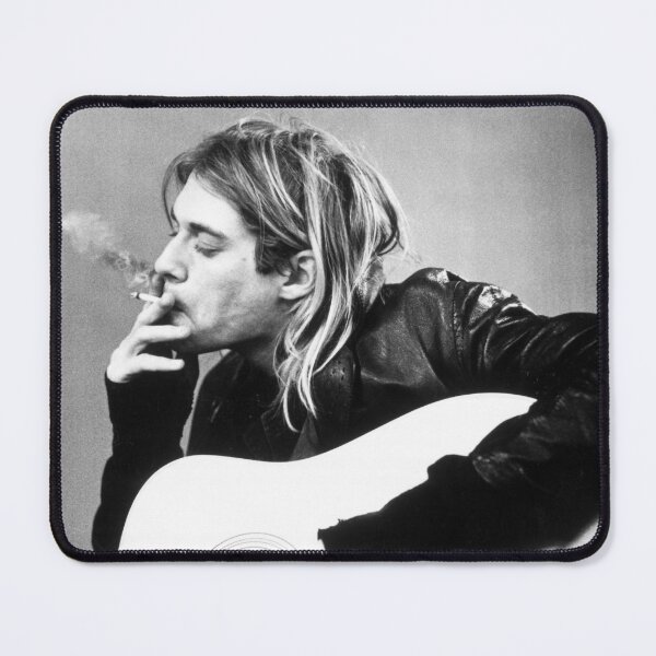 Artikelvorschau, Kurt Cobain raucht Zigarette – Schwarz-Weiß-Grunge-Porträt entworfen und verkauft von vlaminnhoo.