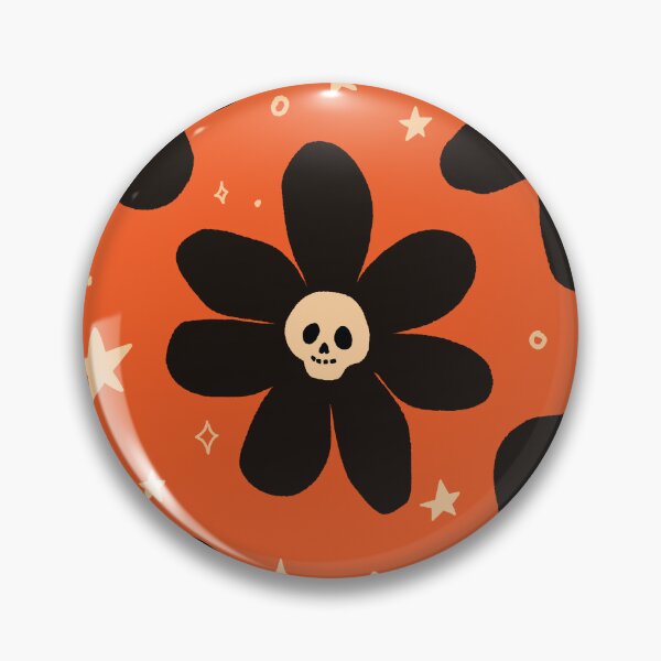 Item preview, Orange Skull Flower Halloween Pattern designed and sold by imaniko.