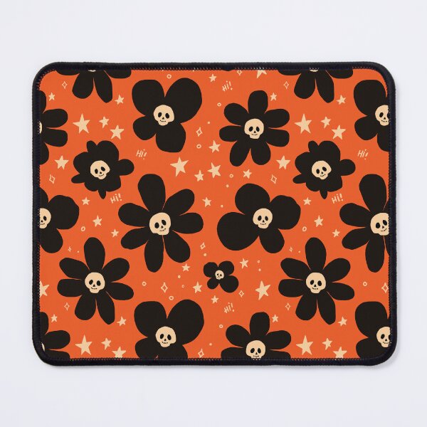 Item preview, Orange Skull Flower Halloween Pattern designed and sold by imaniko.