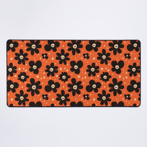 Item preview, Orange Skull Flower Halloween Pattern designed and sold by imaniko.