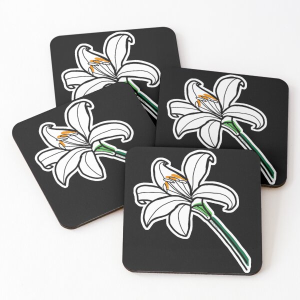 Item preview, Minimalist Lily Line Art on Black designed and sold by Dyche Studio.