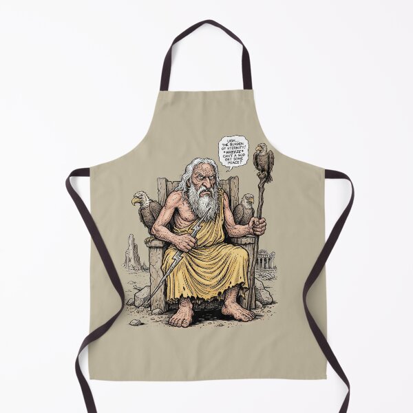 Item preview, The Burden of Eternity - Grumpy Old Zeus Mythology Graphic Art designed and sold by FreiherrPK.