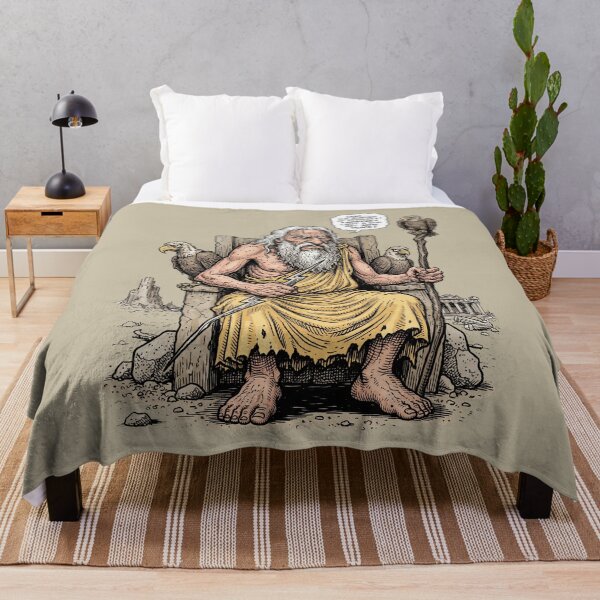 Item preview, The Burden of Eternity - Grumpy Old Zeus Mythology Graphic Art designed and sold by FreiherrPK.