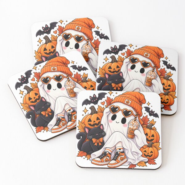 Item preview, Cute Halloween Ghost Pumpkin Spice Coffee designed and sold by gvstyle.