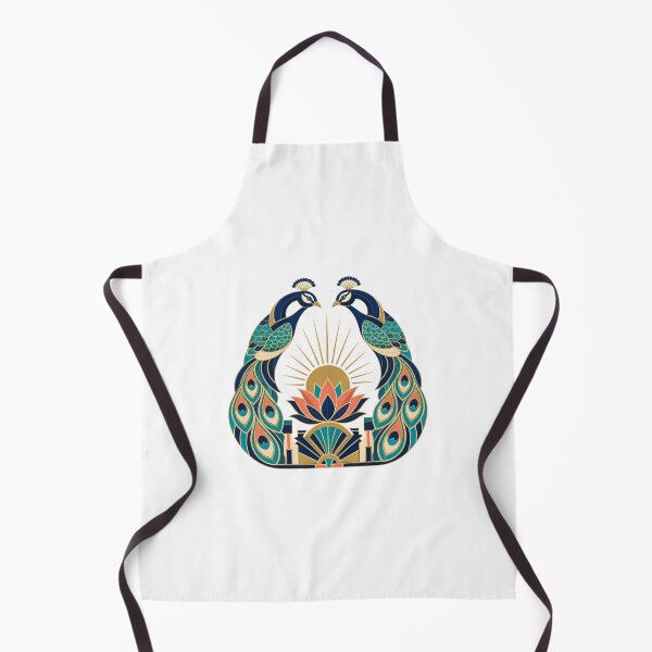 Item preview, Art Deco Peacock – Emerald Gold Geometric Bird Artwork designed and sold by AMICO77.