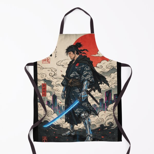 Item preview, Cyborg Ronin Ukiyo-e Cyberpunk Poster designed and sold by Lineer22.