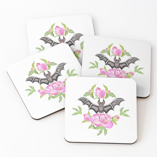 Item preview, Gothic Bat and Pink Roses Floral Design designed and sold by olenapetol.