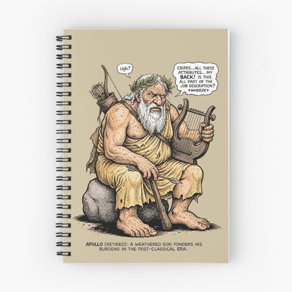 Item preview, Apollo Retired - Exhausted Greek God Mythology Graphic Art designed and sold by FreiherrPK.