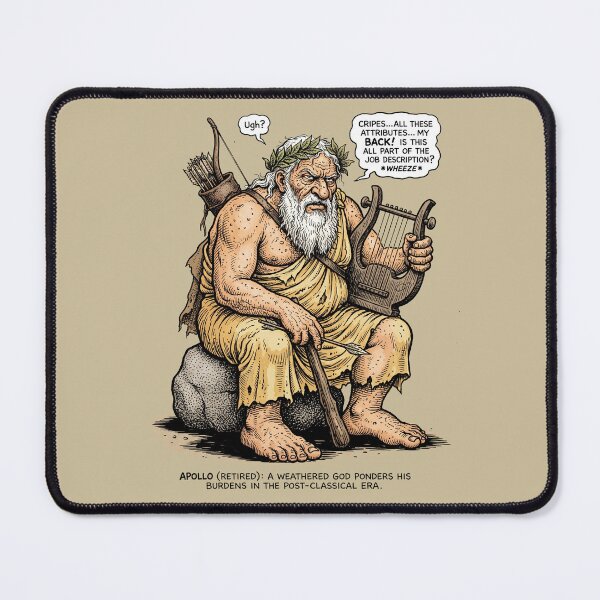Item preview, Apollo Retired - Exhausted Greek God Mythology Graphic Art designed and sold by FreiherrPK.