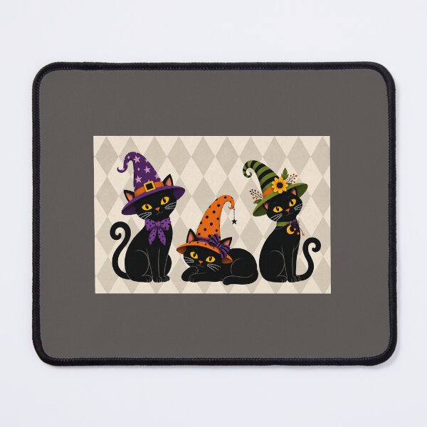 Item preview, Three Black Cats  in Hats— Halloween Harlequin designed and sold by Novel Works Studio.