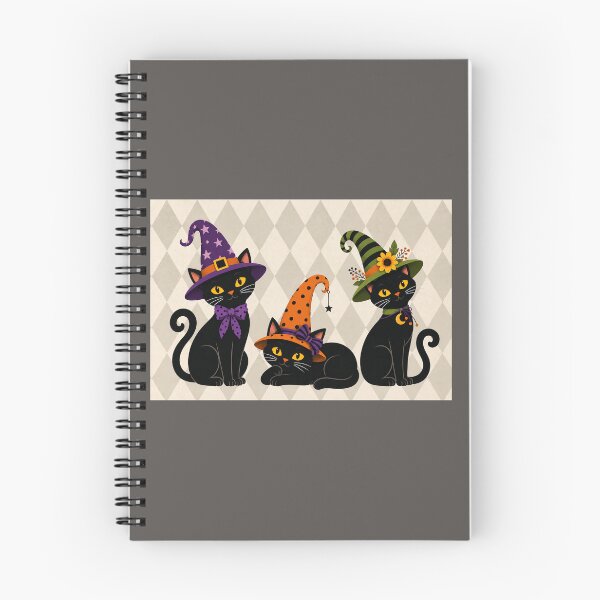 Item preview, Three Black Cats  in Hats— Halloween Harlequin designed and sold by Novel Works Studio.
