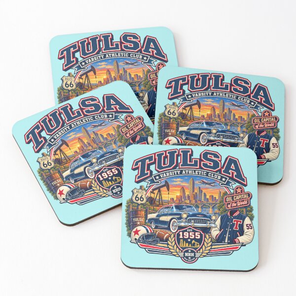 Item preview, Tulsa Oklahoma Varsity 1955 Design designed and sold by Normandy Road Heritage™ - Vintage Garage Art.