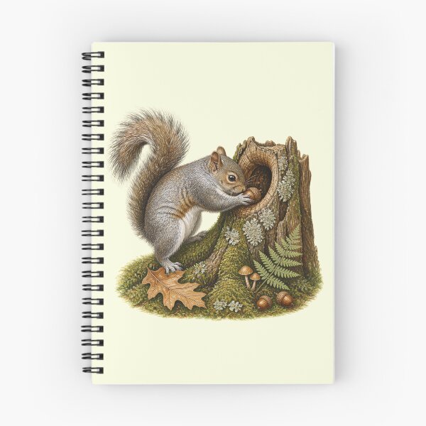 Item preview, Eastern Gray Squirrel Caching Acorn Woodland Design designed and sold by BloomStudio1.