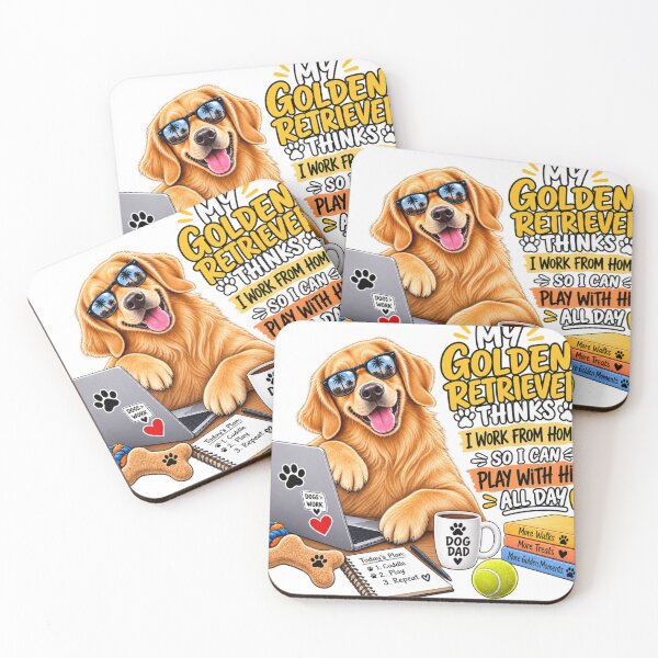 Item preview, Golden Retriever Work From Home Shirt designed and sold by FurryPrintLab-FurryPrintLabDesign.