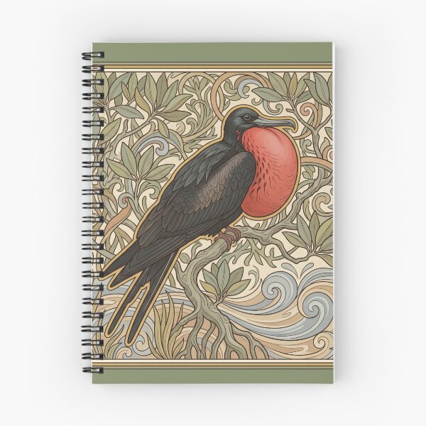 Item preview, Magnificent Frigatebird - Vintage Art Nouveau Botanical Wildlife Print designed and sold by FreiherrPK.