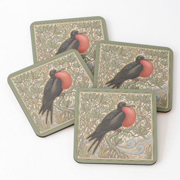 Item preview, Magnificent Frigatebird - Vintage Art Nouveau Botanical Wildlife Print designed and sold by FreiherrPK.