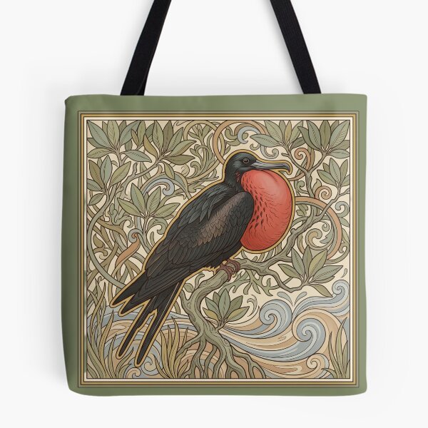 Item preview, Magnificent Frigatebird - Vintage Art Nouveau Botanical Wildlife Print designed and sold by FreiherrPK.