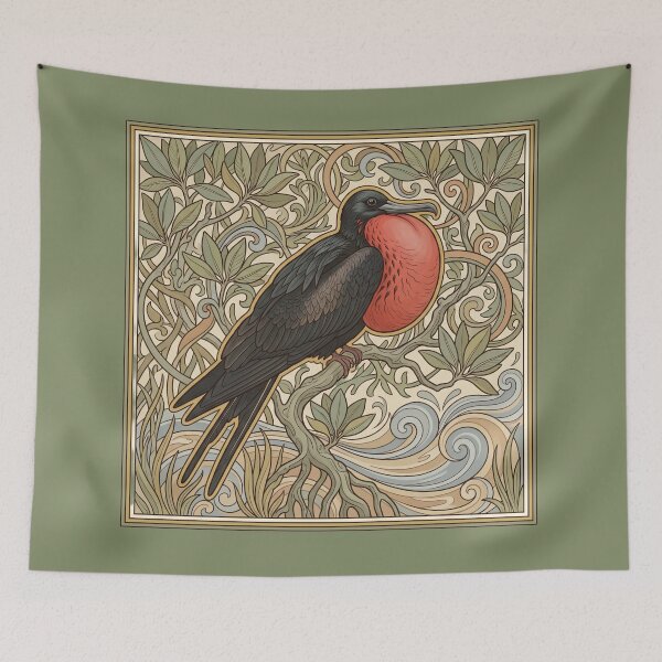 Item preview, Magnificent Frigatebird - Vintage Art Nouveau Botanical Wildlife Print designed and sold by FreiherrPK.