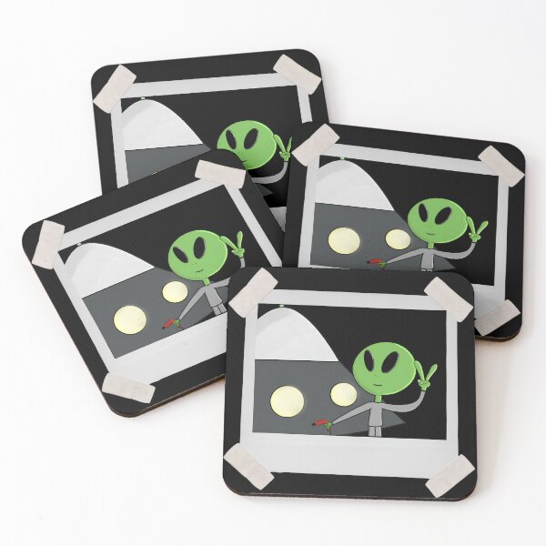 Item preview, Retro Cartoon Green Alien Graphic Art designed and sold by JosieChicknWang.