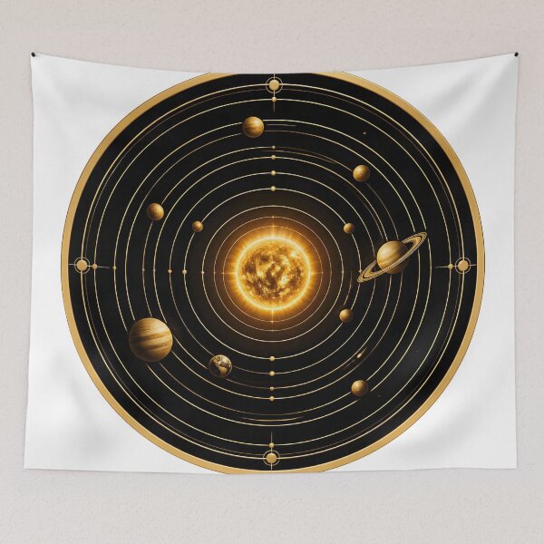 Artikelvorschau, Goldenes Sonnensystem | Luxuriöses Kosmos-Astronomie-Symbol entworfen und verkauft von simaso.