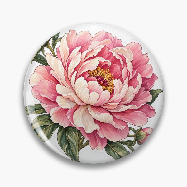 Item preview, Elegant Pink Peony Floral Sticker designed and sold by InkPixell.