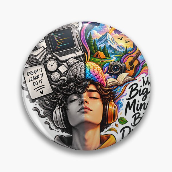 Item preview, Big Mind Big Dreams Inspirational Creative Vision designed and sold by GenZStickerHub1.