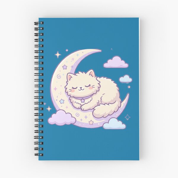 Item preview, Kawaii Sleeping Cat on Moon Cute Dreamy Animal designed and sold by Tinydoodlenest .