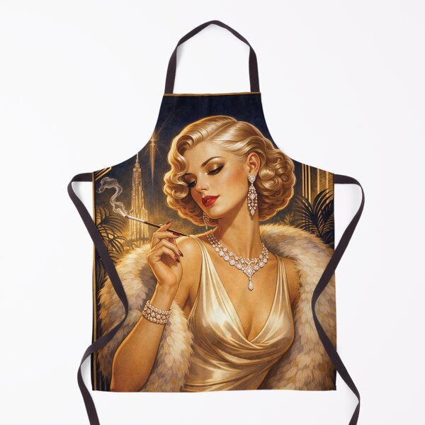 Aperçu de l'œuvre Femme glamour fumant une cigarette – Élégance et charme créée et vendue par GalleryKauffeld.