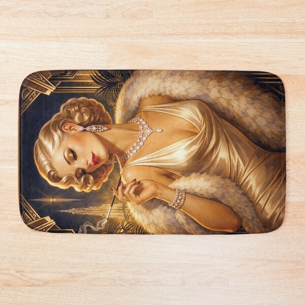 Item preview, Glamorous Woman Smoking a Cigarette – Elegance and Allure designed and sold by GalleryKauffeld.