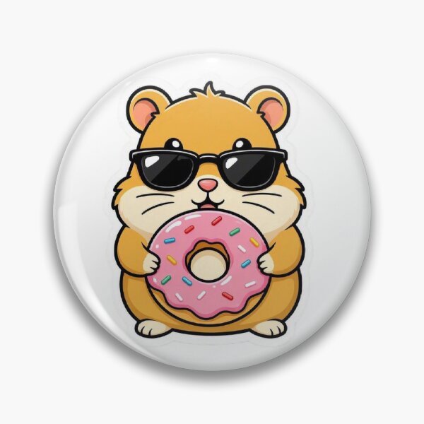 Item preview, Cute Hamster Eating Pink Donut Sunglasses designed and sold by BobaCatDesign.