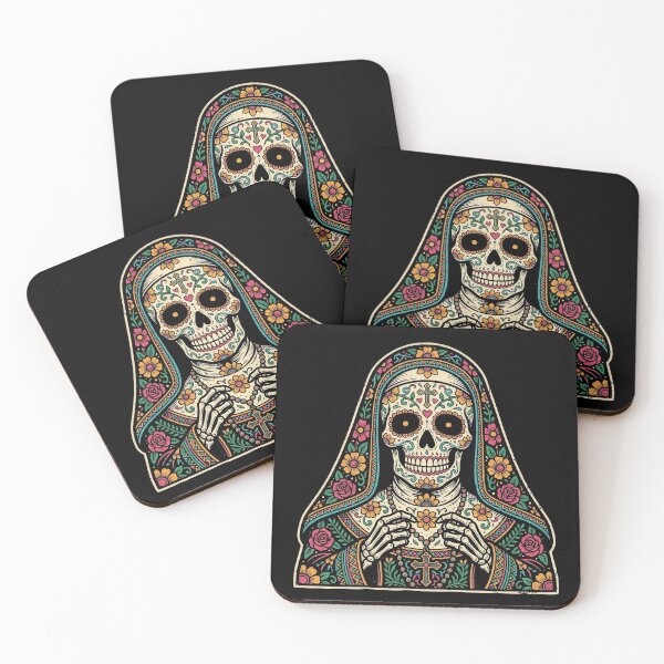 Item preview, Calavera Nun - Mexican Sugar Skull Dia de los Muertos Graphic Art designed and sold by FreiherrPK.