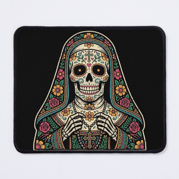 Item preview, Calavera Nun - Mexican Sugar Skull Dia de los Muertos Graphic Art designed and sold by FreiherrPK.