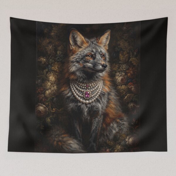 Item preview, Royal Fox Ruby Pearl Necklace designed and sold by The Real Beast Art.