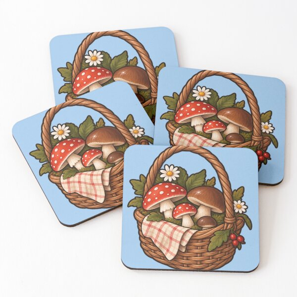 Item preview, Rustic Mushroom Basket Sticker designed and sold by tviyluv.