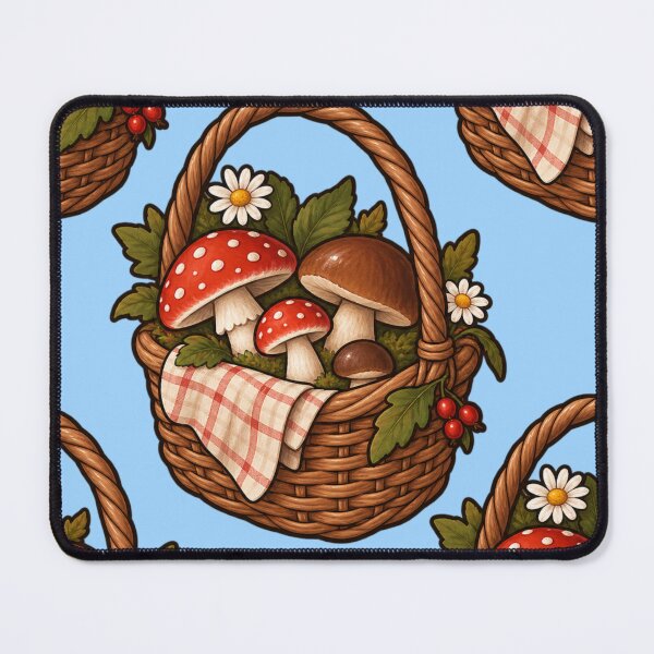 Item preview, Rustic Mushroom Basket Sticker designed and sold by tviyluv.