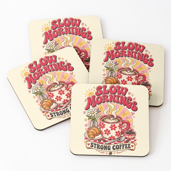 Item preview, Slow Mornings Strong Coffee Retro designed and sold by Pick&Grin.