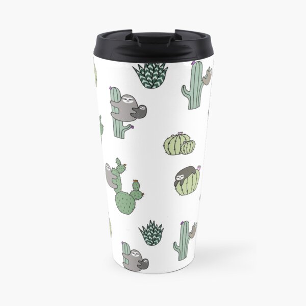 Cacti Sloths Travel Coffee Mug