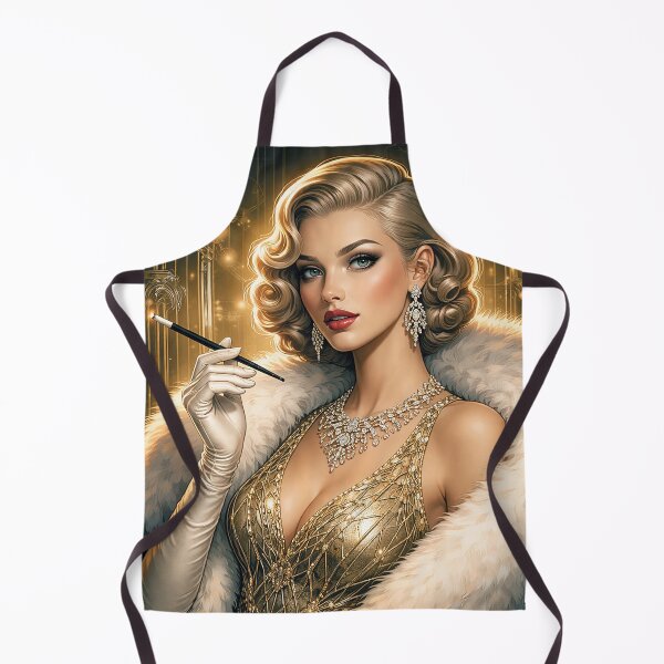 Item preview, Glamorous Woman Smoking a Cigarette – Elegance and Allure designed and sold by GalleryKauffeld.