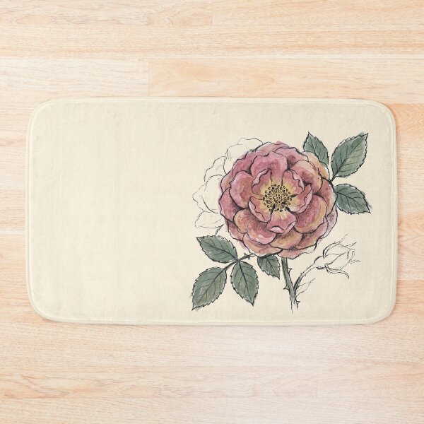 Item preview, Rosa Damascena - Vintage Watercolor Damask Rose Botanical Print designed and sold by FreiherrPK.