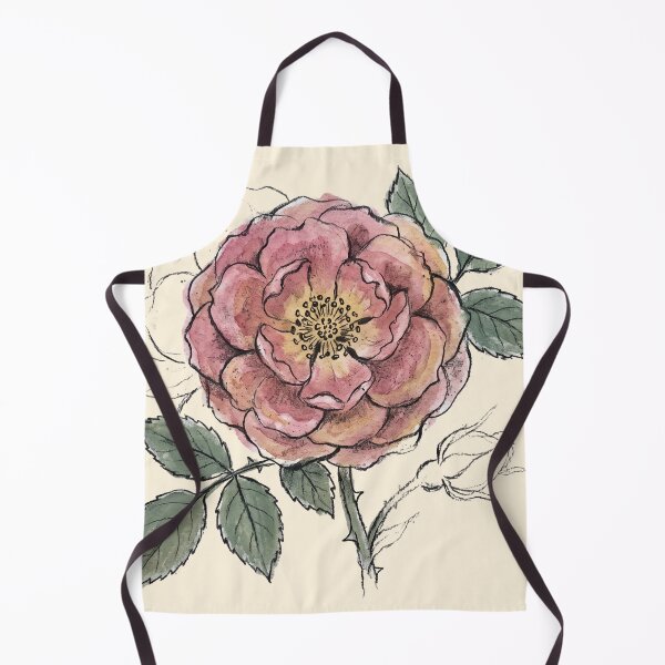 Item preview, Rosa Damascena - Vintage Watercolor Damask Rose Botanical Print designed and sold by FreiherrPK.