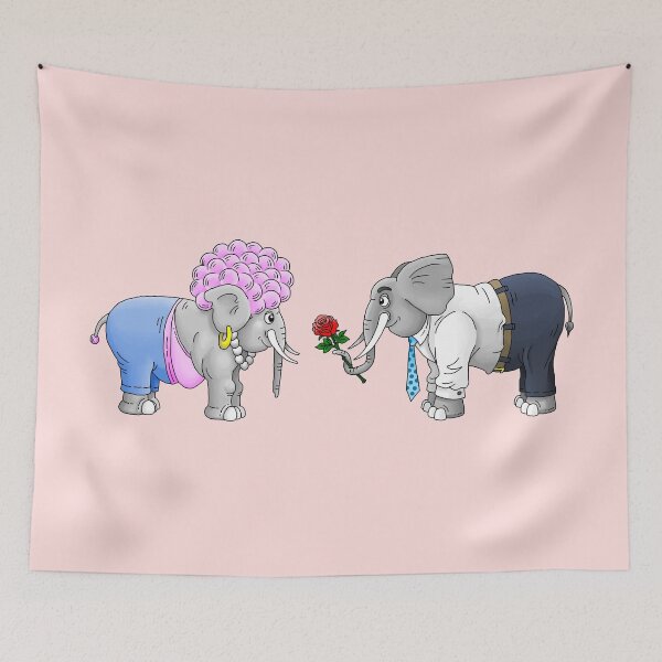 Item preview, Cute Romantic Elephant Couple designed and sold by Restarter.