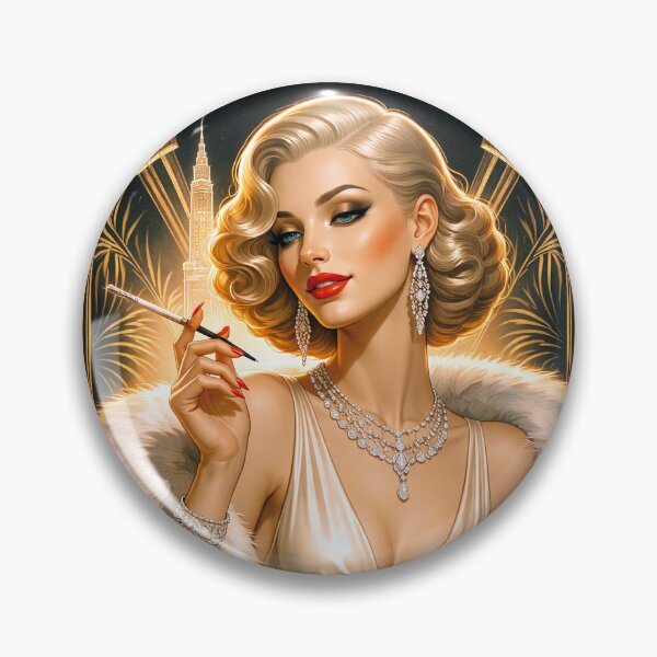 Item preview, Glamorous Woman with a Cigarette – Vintage Elegance and Allure designed and sold by GalleryKauffeld.