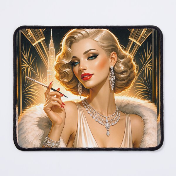 Item preview, Glamorous Woman with a Cigarette – Vintage Elegance and Allure designed and sold by GalleryKauffeld.