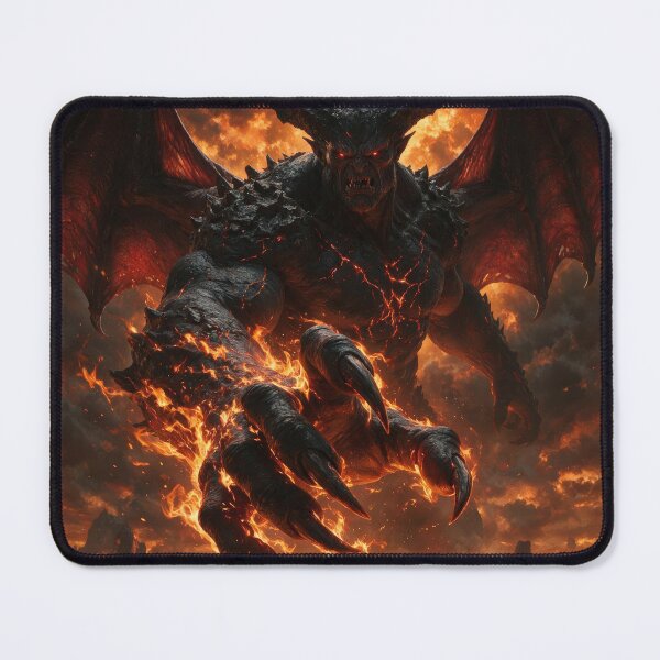Item preview, Winged Demon Reaching Over a Lava Wasteland designed and sold by Lineer22.