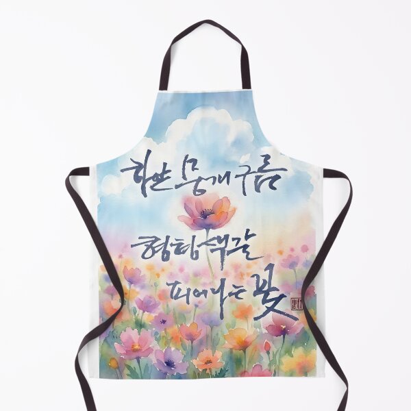 Item preview, Korean Calligraphy Art with Colorful Watercolor Flowers designed and sold by K-Brush.